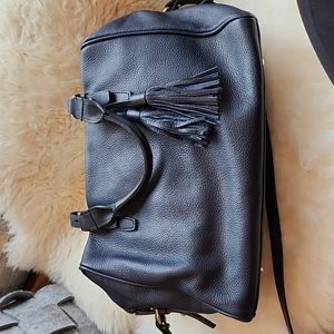 J Crew Navy purse with shoulder strap.